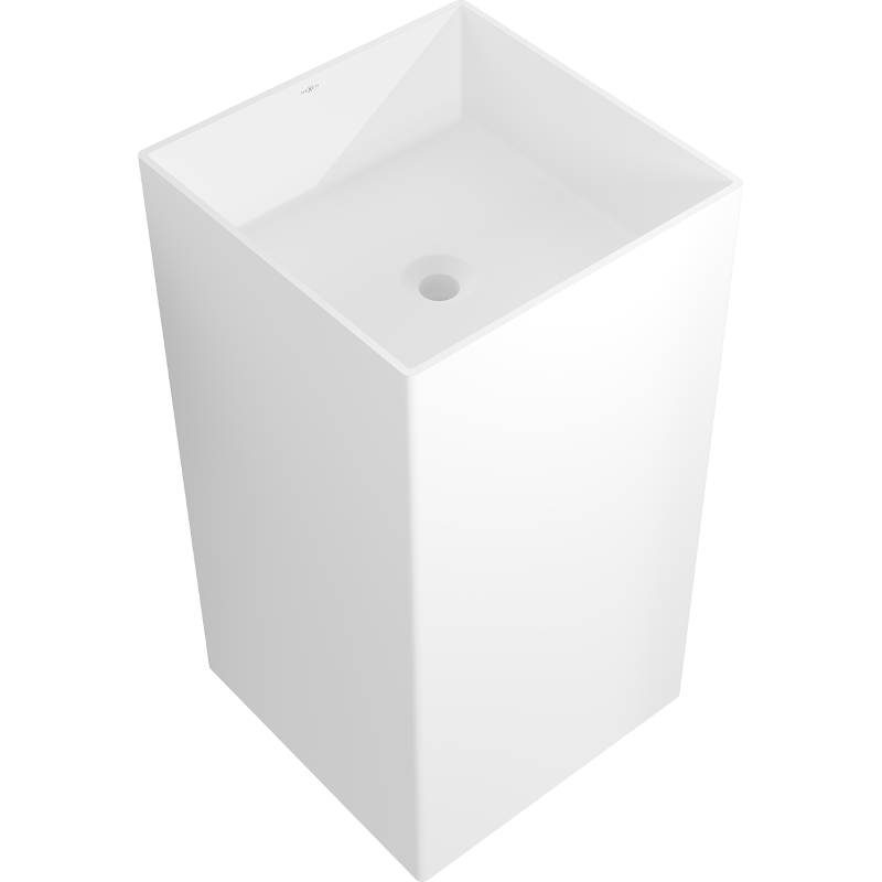 Mexen Xola-2 samostatne stojaca umývadlo z konglomerátu 45 x 45 cm, biela mat - 26594500