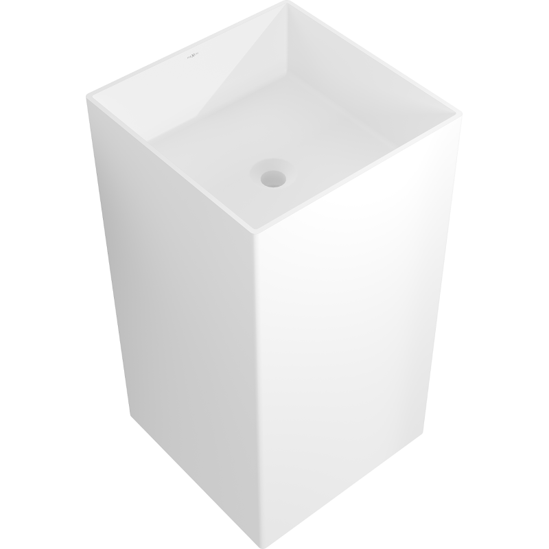 Mexen Xola-2 voľne stojaci umývadlo z konglomerátu 45 x 45 cm, biela matná - 26594500
