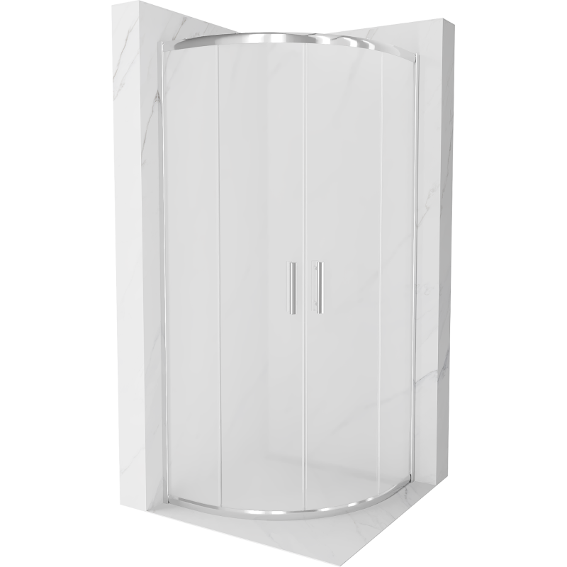 Mexen Rio polkruhový sprchovací kút 70 x 70 cm, mliečne sklo, chróm - 863-070-070-01-30