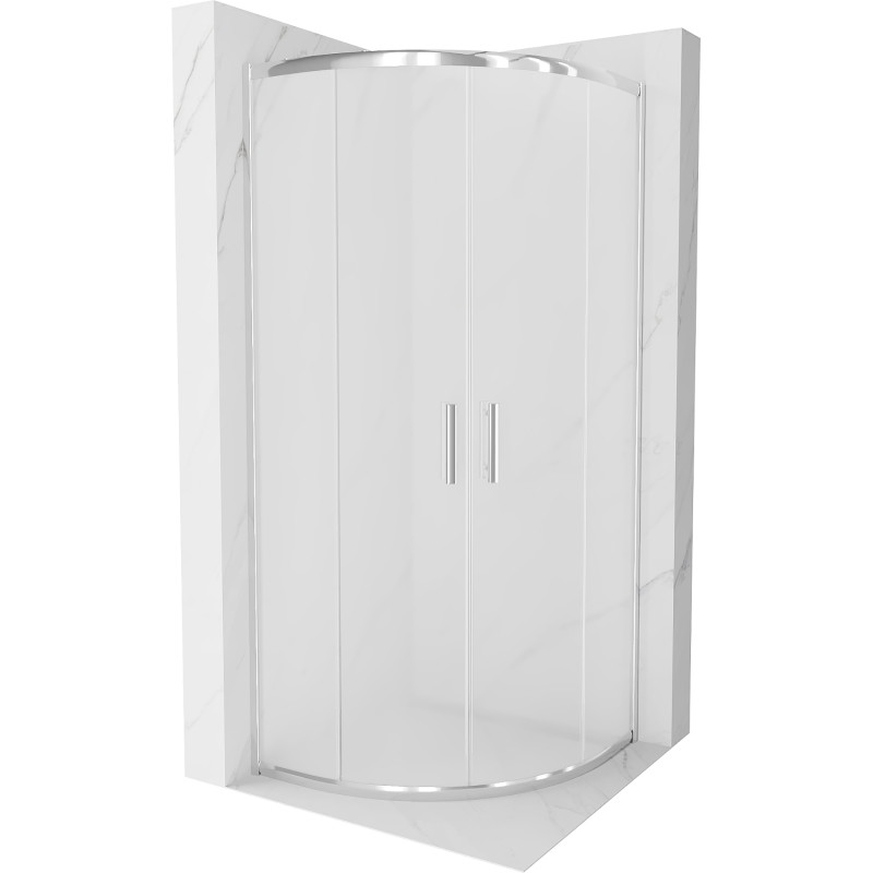 Mexen Rio sprchový kút polkruhový 70 x 70 cm, matný, chróm - 863-070-070-01-30