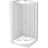 Mexen Rio sprchový kút polkruhový 70 x 70 cm, transparentný, chróm + vanička, biela - 863-070-070-01-00-4710