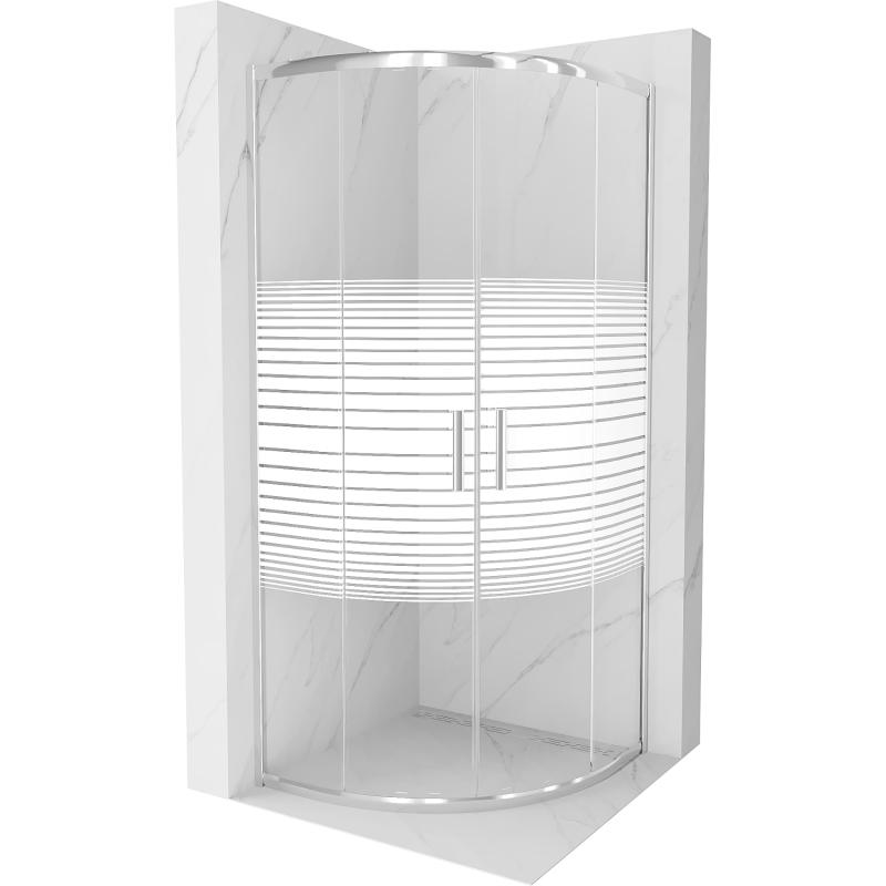 Mexen Rio sprchový kout polosférický 90 x 90 cm, pruhy, chrome - 863-090-090-01-20
