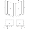 Mexen Mist L výklopné sprchové dvere 145 cm, transparentné, chróm - 8A4L-145-001-01-00