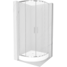 Mexen Rio polkruhová sprchová kabína 90 x 90 cm, mráz, chróm + vanička Rio, biela - 863-090-090-01-30-4710