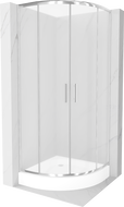 Mexen Rio sprchový kout půlkruhový 90 x 90 cm, mléčné sklo, chrom + vanička Rio, bílá - 863-090-090-01-30-4710