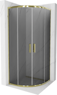 Mexen Rio polkruhová sprchová kabína 90 x 90 cm, grafitová, zlatá - 863-090-090-50-40