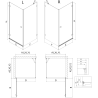 Mexen Lunar-B sprchový kút ľavý 90 x 90 cm, priehľadný, zlato brúsený - 832-090-090-55-00-L