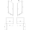 Mexen Lunar-B sprchové dvere výklopné pravé 65 cm, transparentné, biele - 832-065-000-20-00-P