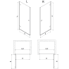 Mexen Lunar-B sprchové dvere pravé 60 cm, priehľadné, biele - 832-060-000-20-00-P