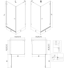 Mexen Lunar-B L sprchovací kút výklopný ľavý 95 x 90 cm, transparentný, gun metal - 832L-095-090-95-00-L