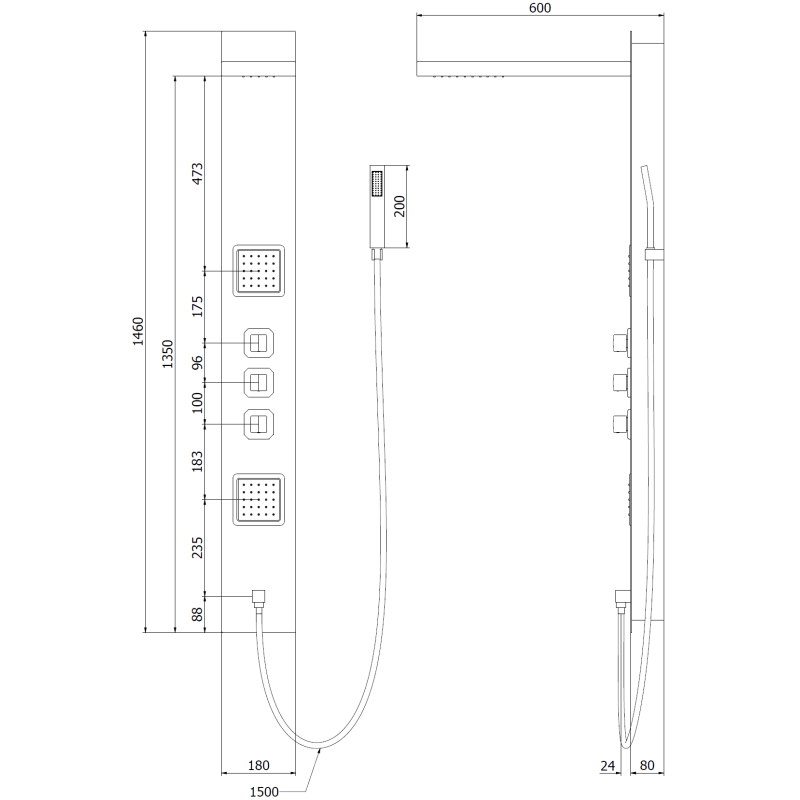 Mexen Savio podomietková sprchová súprava, chróm - 7605-03-00