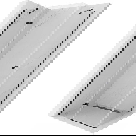 Mexen Roma sprchovací kút s otváracími dverami 120 x 80 cm, priehľadný, čierny - 854-120-080-70-00