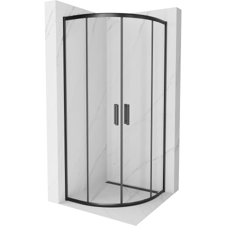 Mexen Rio sprchový kout půlkruhový 80 x 80 cm, transparentní, černý - 863-080-080-70-00