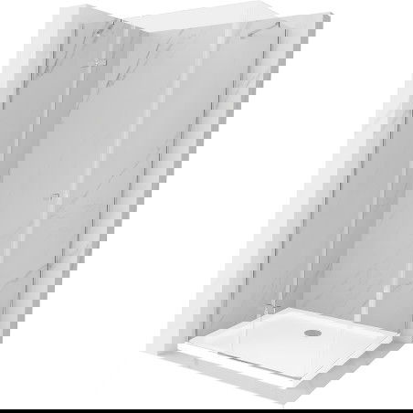 Mexen Roma sprchová kabína s otváracími dvierkami 90 x 70 cm, transparentná, chróm + vanička Flat