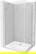 Mexen Roma sprchový kút s otočnými dverami 90 x 70 cm, transparentný, chróm + plochá vanička - 854-090-070-01-00-4010