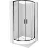 Mexen Rio sprchovací kút polkruhový 70 x 70 cm, transparentný, čierny + vanička , biely - 863-070-070-70-00-4710