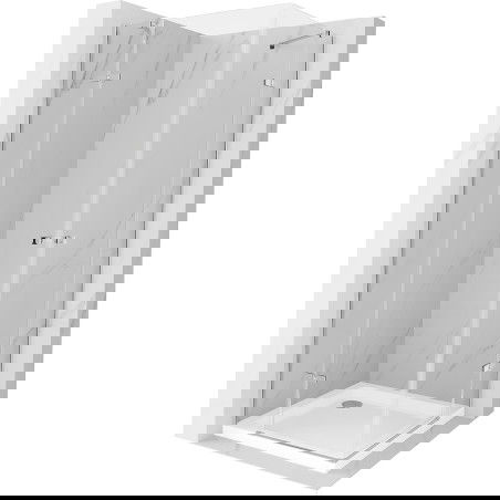 Mexen Roma Duo sprchová kabína, kyvné dvere 80 x 80 cm, transparentnéné, chrómová + závesný bidet Flat - 854-080-080-01-02-4010