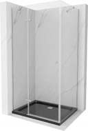 Mexen Roma výklopná sprchová kabína 80 x 120 cm, priehľadná, chróm + čierny vanička Flat - 854-080-120-01-00-4070