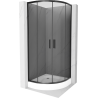 Mexen Rio sprchovací kabína polosférická 70 x 70 cm, grafit, čierna + sprchový žľab Rio, biely - 863-070-070-70-40-4710