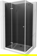 Mexen Roma sprchový kút otočný 100 x 70 cm, grafit, chróm + vanička Flat, biela - 854-100-070-01-40-4010