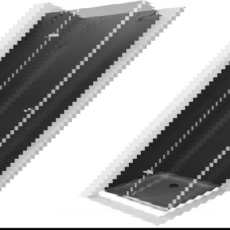 Mexen Roma sprchovací kút s otočnými dverami 100 x 80 cm, grafit, chróm + vanička Flat, biela - 854-100-080-01-40-4010