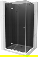Mexen Roma sprchová kabína výklopná 100 x 90 cm, grafit, chróm + vanička Flat, biela - 854-100-090-01-40-4010