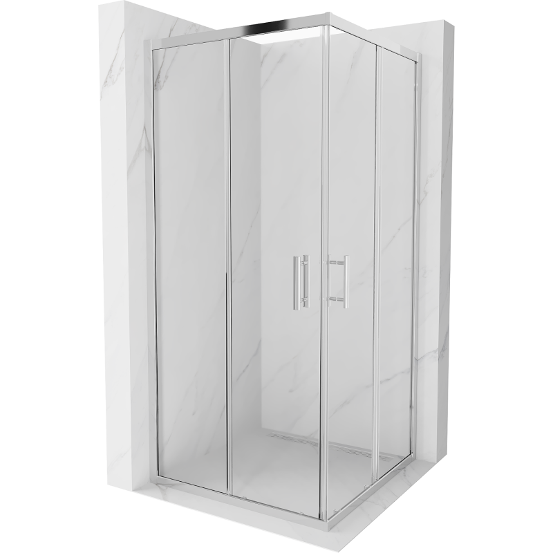 Mexen Rio štvorcový sprchový kút 90 x 90 cm, transparentný, chróm - 860-090-090-01-00