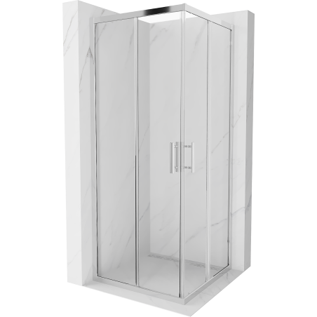 Mexen Rio štvorcová sprchová kabína 80 x 80 cm, transparentná, chróm - 860-080-080-01-00