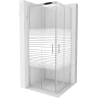 Mexen Rio štvorcový sprchovací kút 80 x 80 cm, biele pruhy, chróm - 860-080-080-01-20