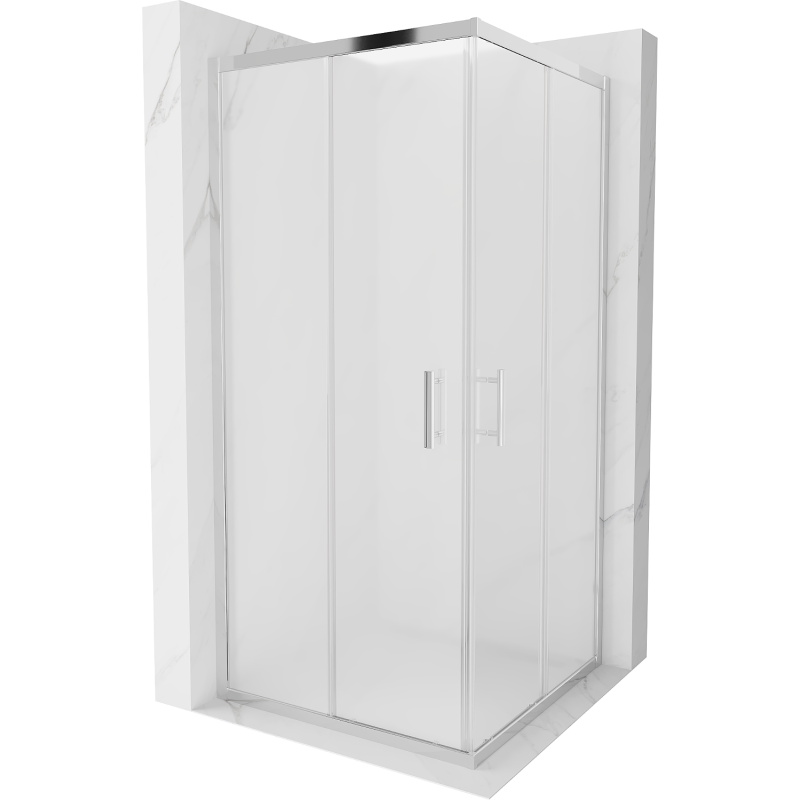 Mexen Rio štvorcový sprchovací kút 90 x 90 cm, matné sklo, chróm - 860-090-090-01-30