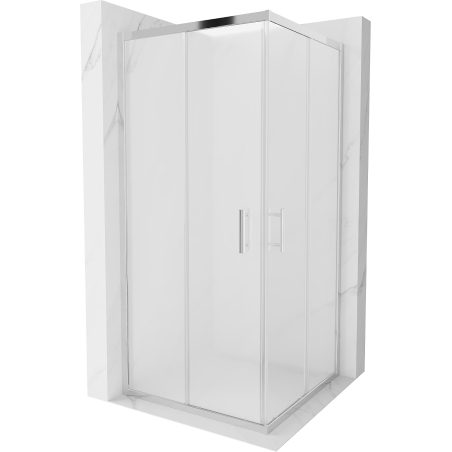 Mexen Rio štvorcový sprchovací kút 90 x 90 cm, matné sklo, chróm - 860-090-090-01-30