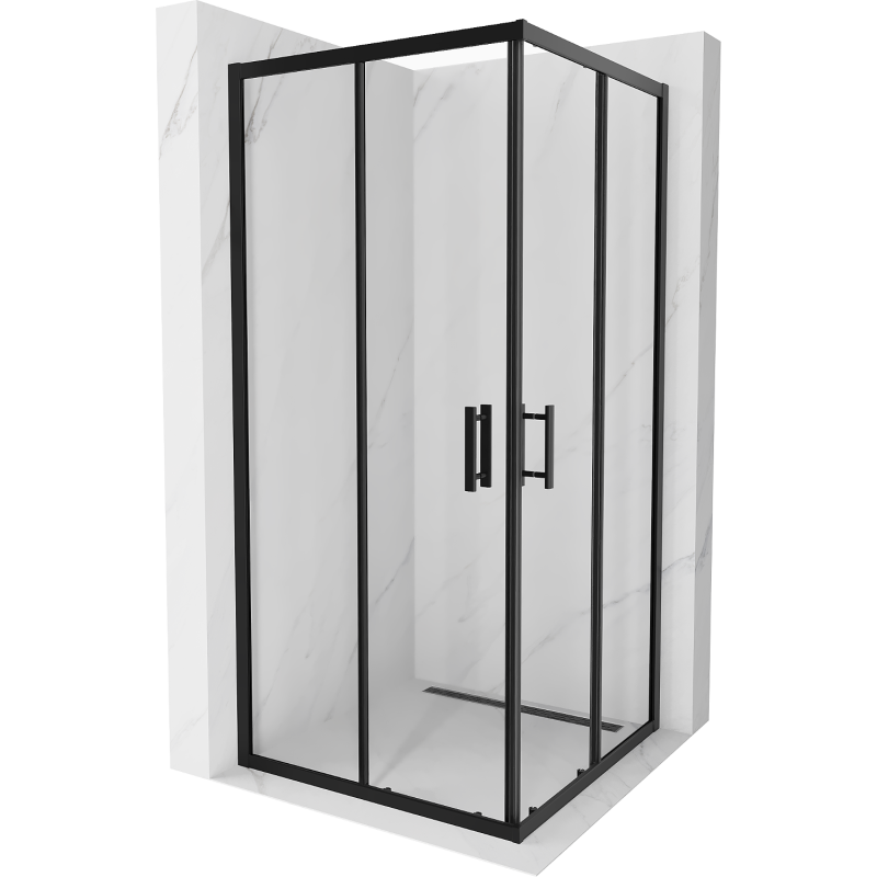 Mexen Rio štvorcový sprchový kút 90 x 90 cm, transparentný, čierny - 860-090-090-70-00