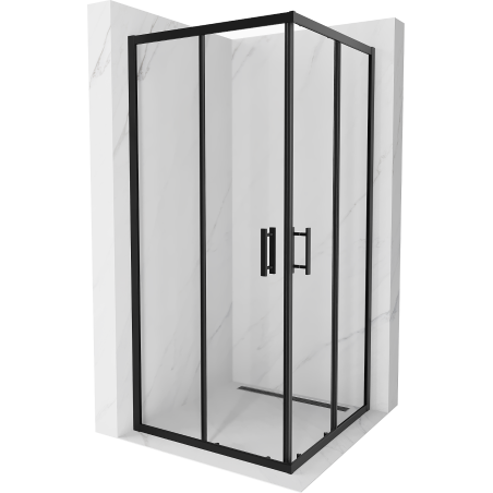 Mexen Rio štvorcový sprchový kút 90 x 90 cm, transparentný, čierny - 860-090-090-70-00