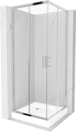 Mexen Rio štvorcový sprchový kút 80 x 80 cm, priehľadný, chróm + sprchová vanička , biela - 860-080-080-01-00-4510