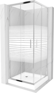 Mexen Rio štvorcová sprchová kabína 80 x 80 cm, pruhy, chrómová + závesný bidet Rio, biela- 860-080-080-01-20-4510