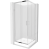 Mexen Rio štvorcový sprchovací kút 80 x 80 cm, mráz, chróm + sprchová vanička Rio, biela - 860-080-080-01-30-4510