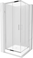 Mexen Rio štvorcová sprchová kabína 80 x 80 cm, inovať, chrómová + závesný bidet Rio, biela- 860-080-080-01-30-4510