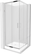 Mexen Rio štvorcový sprchovací kút 80 x 80 cm, matný, chróm + vanička, biela - 860-080-080-01-30-4510