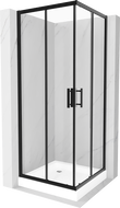 Mexen Rio štvorcový sprchový kút 80 x 80 cm, transparentný, čierny + vanička, biela - 860-080-080-70-00-4510