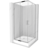 Mexen Rio štorcová sprchová kabína 90 x 90 cm, transparentná, chróm + vanička, biela - 860-090-090-01-00-4510