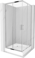 Mexen Rio štvorcová sprchová kabína 90 x 90 cm, transparentnéné, chrómová + závesný bidet Rio, biela- 860-090-090-01-00-4510