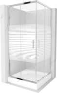Mexen Rio štvorcová sprchová kabína 90 x 90 cm, pruhy, chrómová + závesný bidet Rio, biela- 860-090-090-01-20-4510