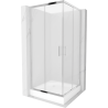 Mexen Rio štvorcový sprchovací kút 90 x 90 cm, mráz, chróm + vanička Rio, biela - 860-090-090-01-30-4510