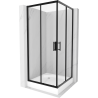 Mexen Rio štvorcový sprchovací kút 90 x 90 cm, transparentný, čierny + sprchová vanička, biela - 860-090-090-70-00-4510
