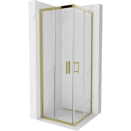 Mexen Rio štvorcový sprchový kút 70 x 70 cm, transparentný, zlatý - 860-070-070-50-00