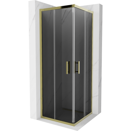 Mexen Rio štvorcová sprchová kabína 70 x 70 cm, grafitová, zlatá - 860-070-070-50-40