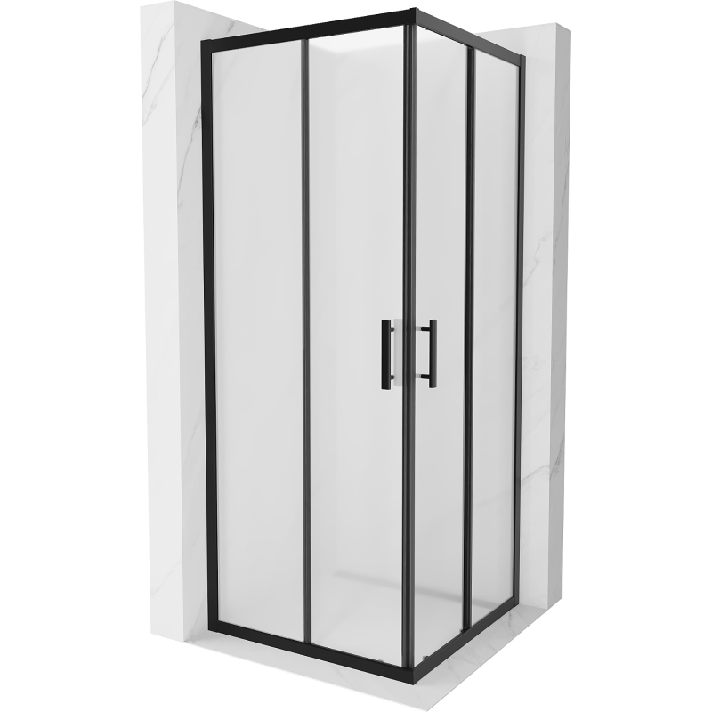 Mexen Rio štvorcový sprchový kút 80 x 80 cm, zamatový, čierny - 860-080-080-70-30