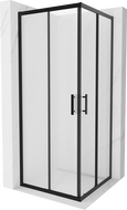 Mexen Rio štvorcový sprchovací kút 80 x 80 cm, mrazený, čierny - 860-080-080-70-30