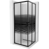 Mexen Rio štvorcový sprchovací kút 80 x 80 cm, čierne pásy, čierny - 860-080-080-70-20