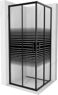 Mexen Rio štvorcový sprchovací kút 80 x 80 cm, čierne pásy, čierny - 860-080-080-70-20